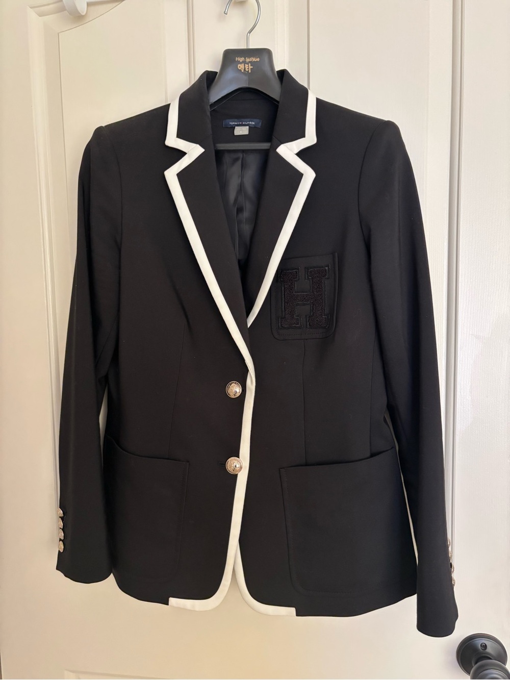 Tommy Hilfiger Black Blazer with White Trim